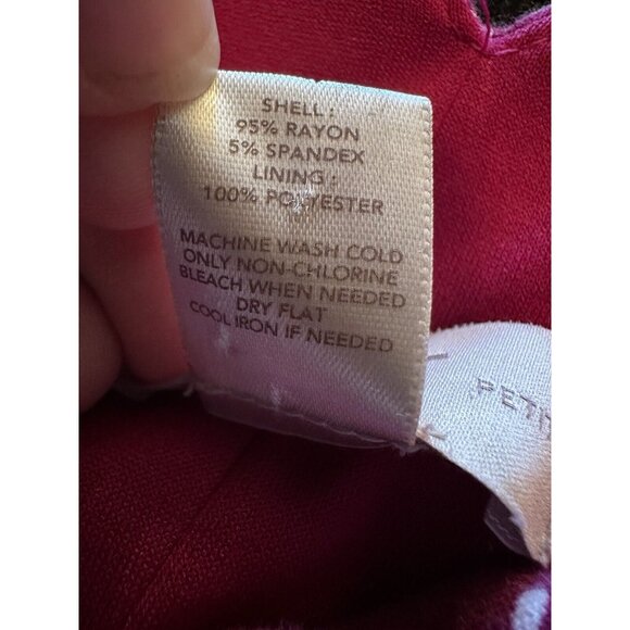 Loft Magenta Pink Sleeveless Dress Sz MP Sundress Geometric Casual Tie back - Picture 9 of 9